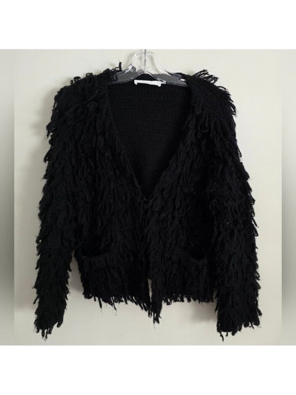 ASTR THE LABEL | Shaggy Cardigan Jacket Black Sz M